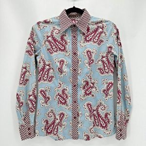 Paisley Print Women's Top - Blue and Red